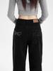Women's Plus Size Black Wide-Leg Bow Jeans - New Spring/Autumn 2025 Collection
