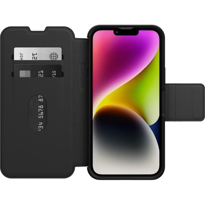 Coque à rabat - otterbox - strada - iphone 14 plus - antichoc - cuir haut de gamme