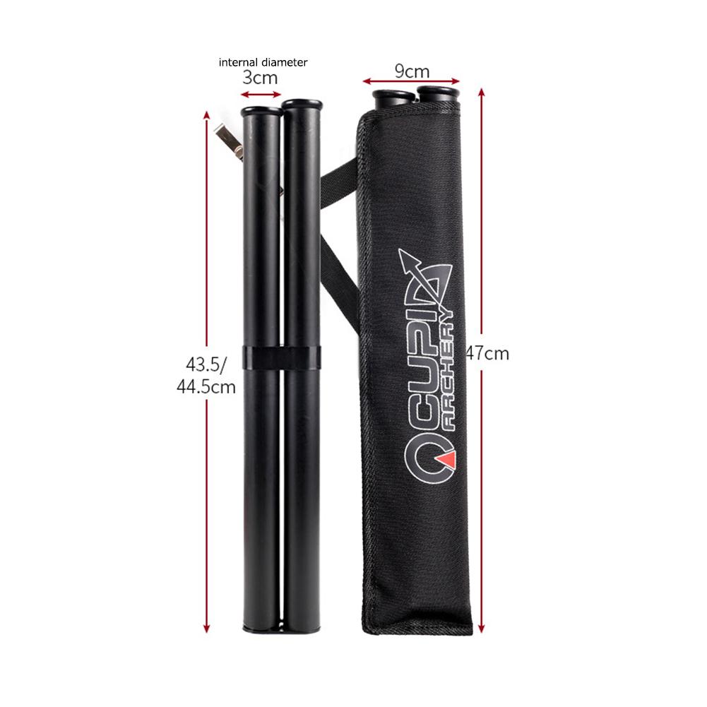 Oxford Cloth Double Tube Arrow Quiver Bag Portable Waist Hanging Archery Arrow Holder Storage Carrying Pouch Outdoor Accessories