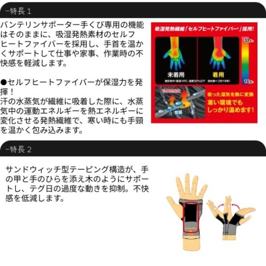 Vantelin Thermal Supporter for Size Circumference Black Wrist, Regular/M (Wrist 15-17cm),