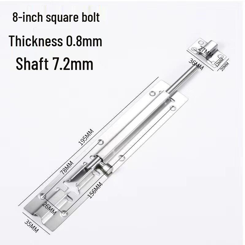 Enhanced Stainless Steel Anti-Theft Door Latch for Warehouse, Bathroom, and Wooden Doors - Surface Mounted Bolt.