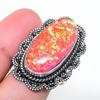 Natural Pink Triplet Opal Gemstone 925 Sterling Silver Jewelry Ring Size 8 AR-17077
