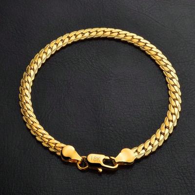 925 Sterling Silver 18K Gold Side Chain Bracelet Fashion Men Women Wedding Party Gifts