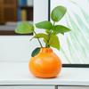 Orange Vase for Home Decor, Decorative Vase Fruit Shape Vase Tabletop Decorative Vase Table Centerpieces Decoration