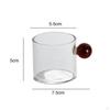 Clear Glass Cup Decoration Beverage Mug Ball Handle Creative Tea Cute Espresso for Living