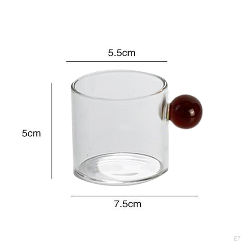Clear Glass Cup Decoration Beverage Mug Ball Handle Creative Tea Cute Espresso for Living