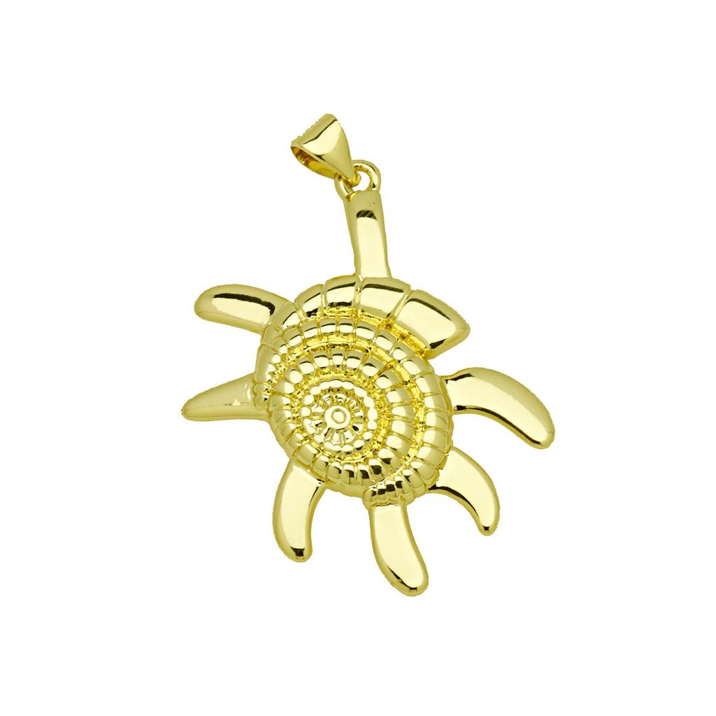 Ocean Wind Starfish Conch Copper Plated Real Gold Pendant Pendant Necklace Accessories