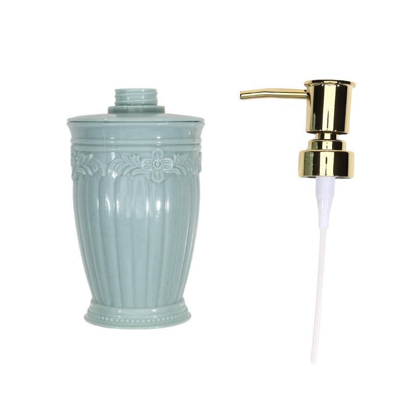 Fashion Stained Carved Liquid Soap Dispenser Bathroom Sanitizer Bottle Hand Pump Emulsion Shampoo Bath Shower Gel Press