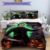 3Pcs Halloween Horror Icon Bedding Set Soft Fabric Duvet Cover Pillowcases Home Christmas Xmas Halloween Gift 1 Duvet Cover 2 Pillowcase N1333