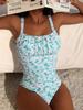 Women's High-Waisted Printed One-Piece Swimsuit - New European and American Style