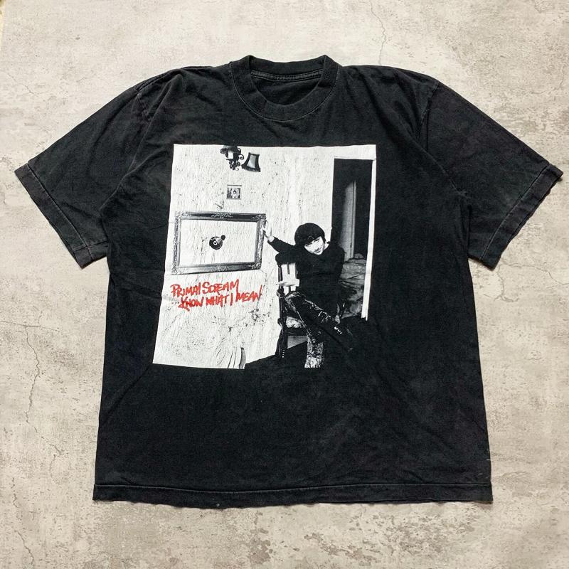 1984 British Acid Rock Primal Scream Original Call Band American Casual Red Short Sleeve T-Shirt Uninhibited Streets Literary