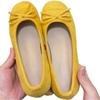 Xiaoxiangfeng Shallow Mouth Single Shoes Women's 2025 Autumn New Bow Flat Beanie Shoes Gentle Yellow Ballet Shoes