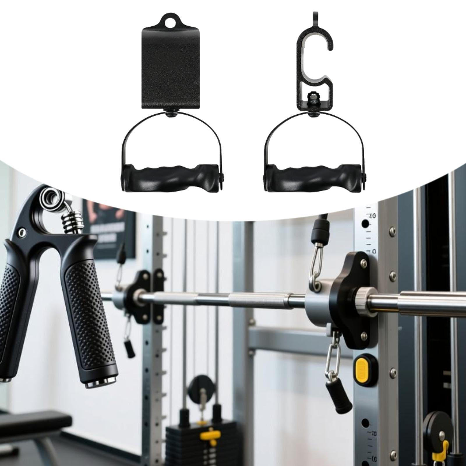 2Pcs Pull up Handles Bar Grips Degree Rotatable Professional Compact Exercise Handle Barbell