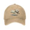 Funny Running Dog Art Print Cute Westie Dog Baseball Cap Summer  Trucker Hat Adjustable Snapback Cap Men Women Baseball Caps