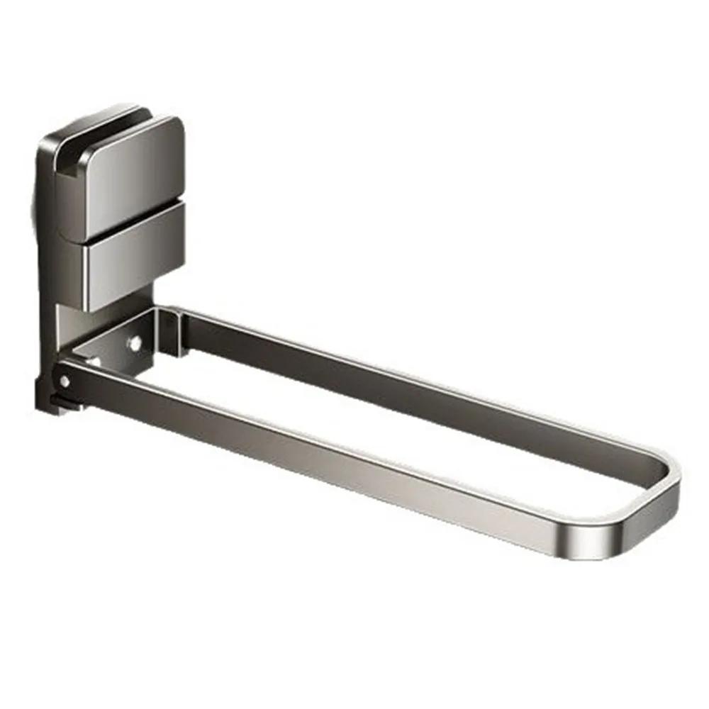 Carbon Steel Suction Cup Towel Rack, Damage-Free No Drill Folding Hanger with Easy Installation for Bathroom