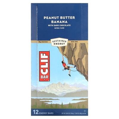 Energy Bar, with Peanut Butter Banana and Dark Chocolate, 12 Bars, 68 G (2.40 Oz) Each