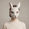 Halloween Mask Party Supplies Funny Anime Rabbit Mask Full Face PU Rabbit Mask Gothic Headpiece