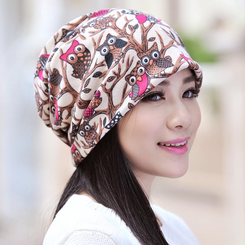 Fashion Woman Slouchy Beanie Caps Scarf 
