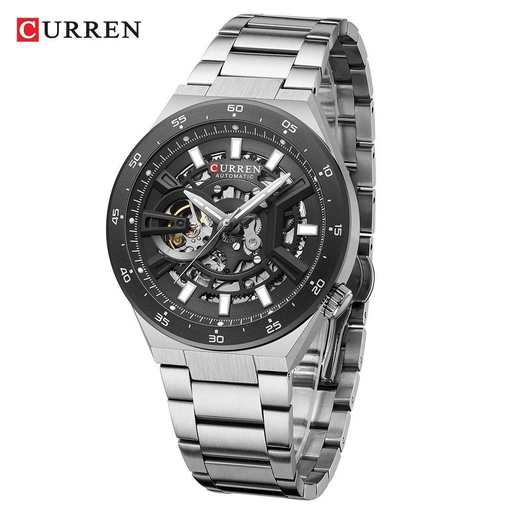 CURREN Casual Fashion Multifunction Mechanical Watch for Men Top Brand Luxury Original Stainless Steel Wrist Watch