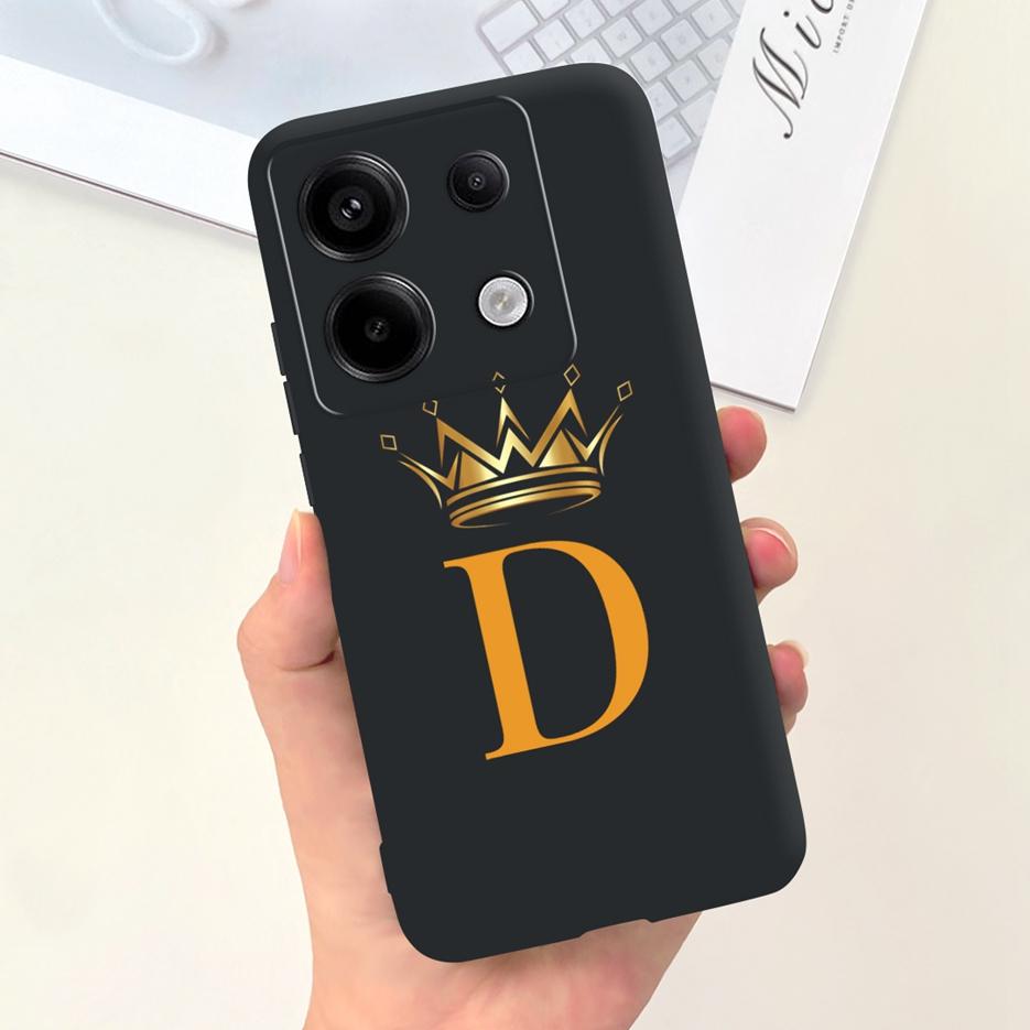 For Xiaomi Redmi Note 13 4G Case Cute Crown Letters Cover Soft TPU Phone Case For Xiaomi Redmi Note 13 Pro Plus Note13 5G Bumper