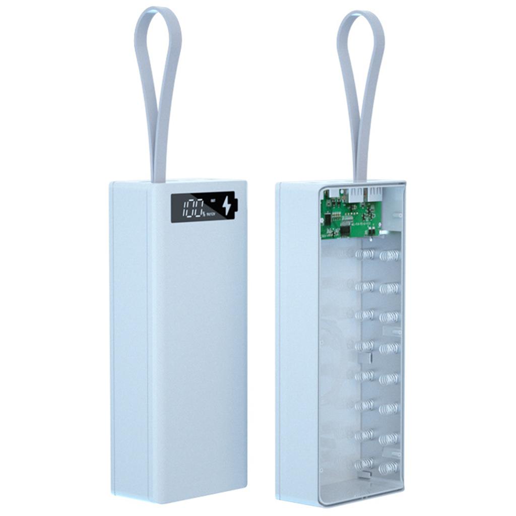 QC3.0 16x18650 Batteries DIY Power Bank Box Holder for Case Fast Charger for Shell LCD Display Detachable Mobile Phone A