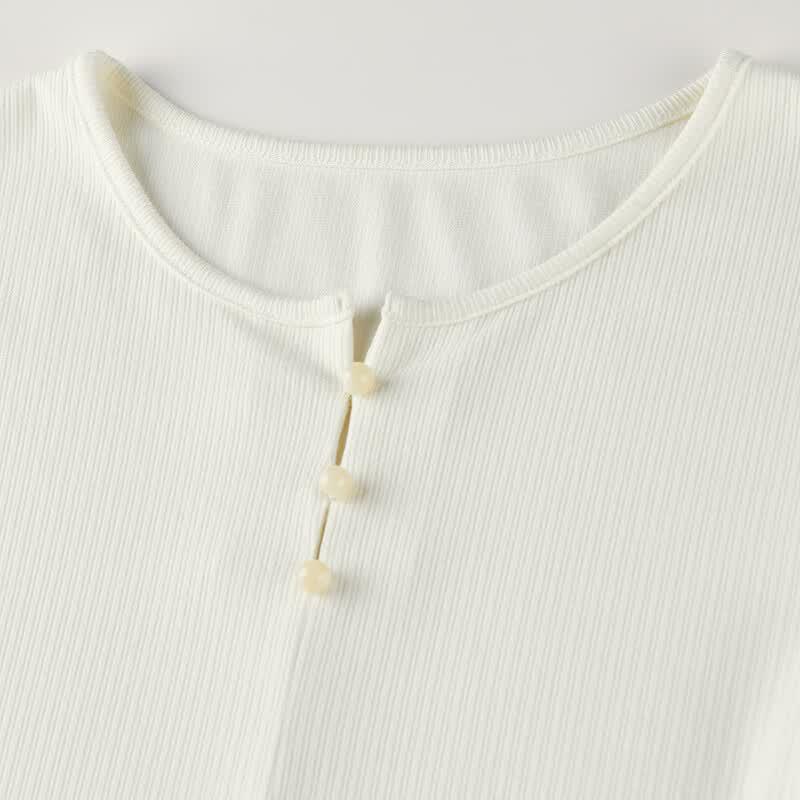 Women's Casual Ribbed Knit Short Sleeve T-Shirt