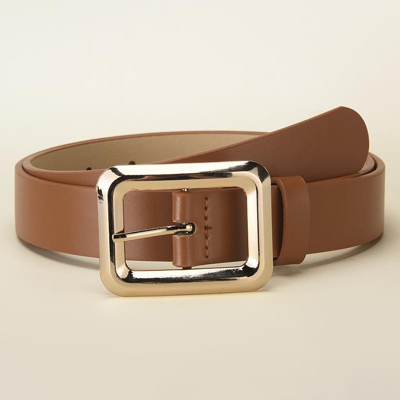 Fashionable Square Pin Buckle Women's Belt With Dress Casual Pants Belt Retro Trendy Women's Birthday Party Gifts