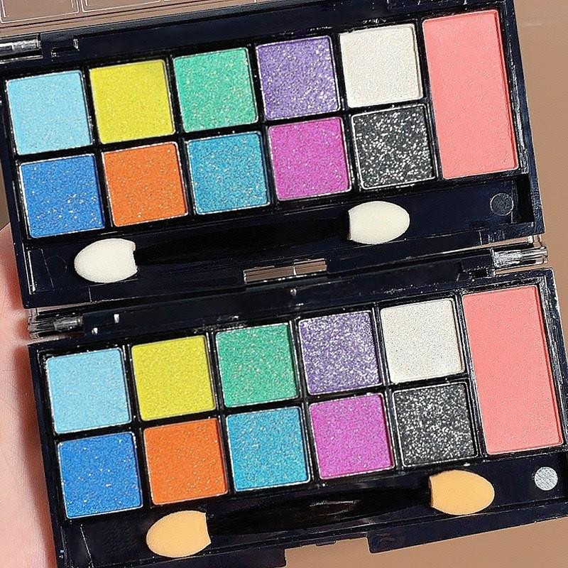 Ri Hao 10-Color Eyeshadow & Blush Palette - Perfect for June 1st Festival, Stage Makeup, Shimmer & Pearlescent for Beginners.