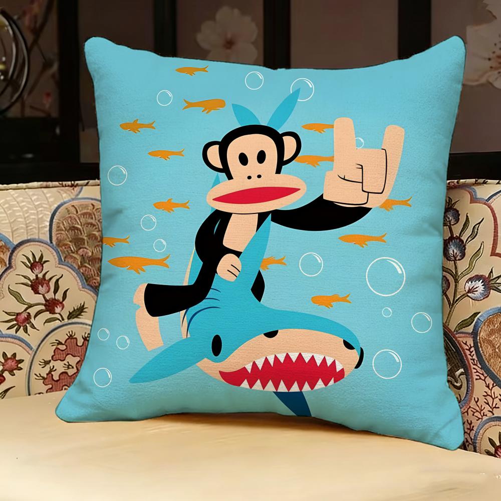 P-Paul Monkey F-Frank Pillow Case Pillowcase, Double-Sided Printed, Sofa Cushion, Bedroom Headboard Pillow Peach skin 18*18(CM)-1Pcs