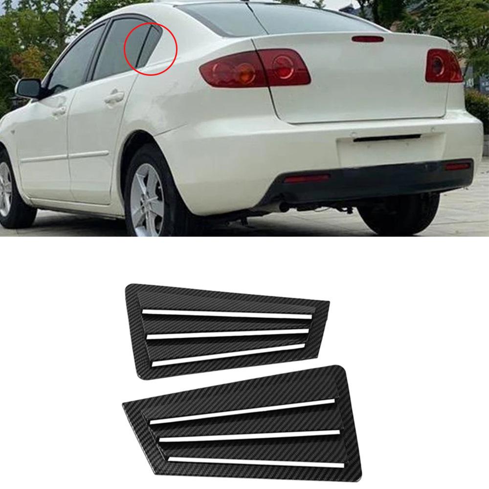 Rear Window Decorative Louvers for 2003-2007 Mazda 3 - Black Triangle Design
