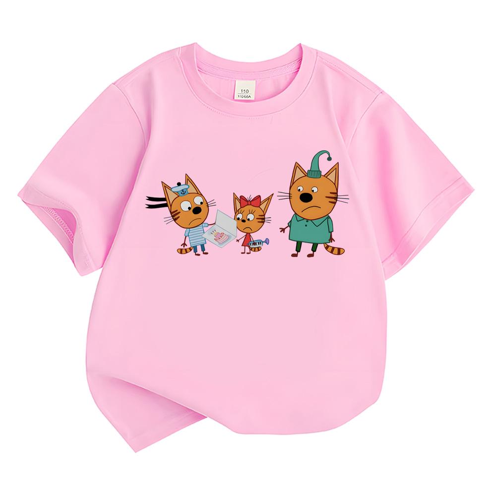 Kid-e-cats Baby Girls T-SHIRT Summer Short Sleeve Soft 100% Cotton Cartoon Children's Pink Tops Toddler Kids Clothing anime T-shirt Cute T-shirt