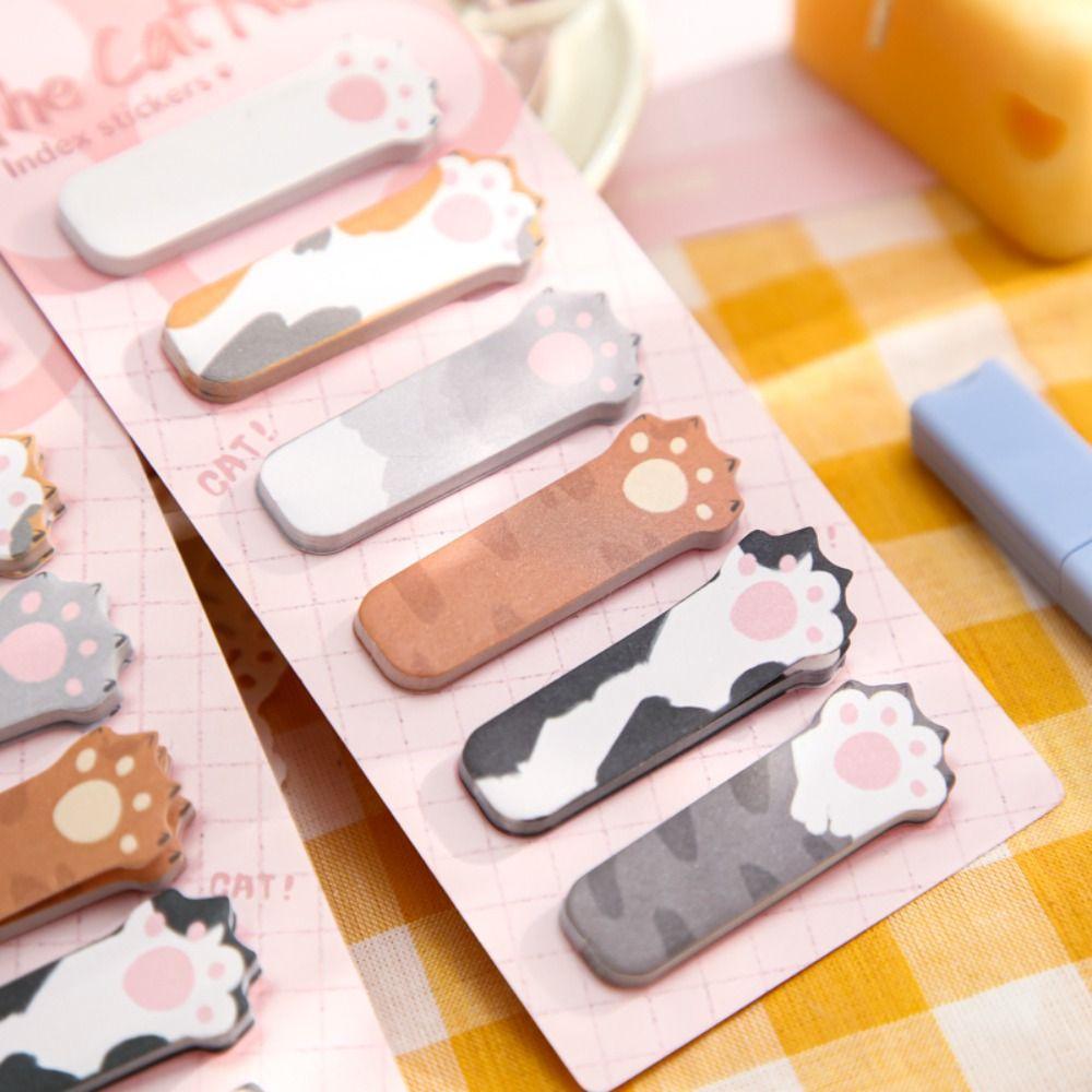 Memo Pad Cat Index Sticker Meow Cat Paw Sticky Note Notebooks Kitty Index Dividers  Office