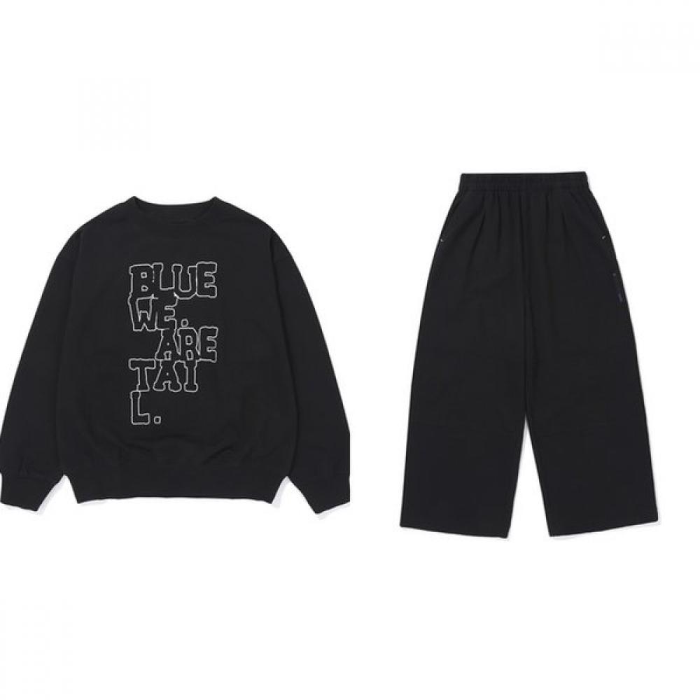 Bluetail Black Sweatshirt Aaa7ts07bk Black Jogger Pants Aaa7pt01bk blacks/175