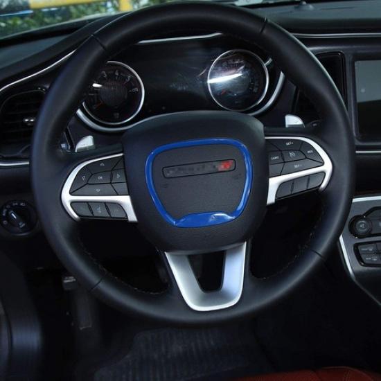 Für 15-21 Dodge Challenger Charger 14-21 Durango Lenkrad Zierabdeckung, Blau