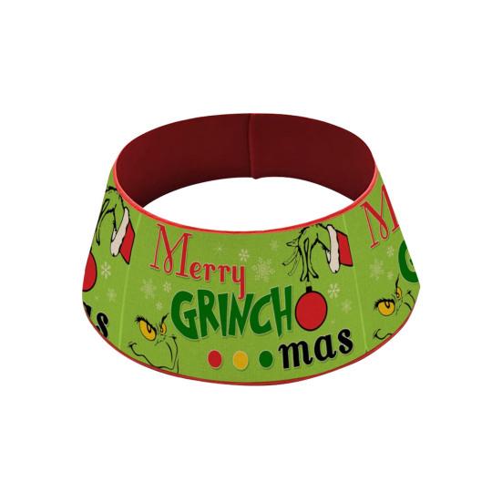 Christmas Tree Collar 22 Inch Green Elf Xmas Tree Base Stand Cover Fabric Tree Ring for Farmhouse Holiday Party Decor