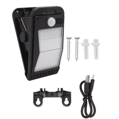 1 Stück USB Solar Clip-Lampe mit eingebauter Batterie, USB-Körpererkennung, 72 LED-Licht für den Außenbereich