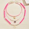 Soft Clay Layered Necklace With Shell Beads And Starfish For Women Summer Style