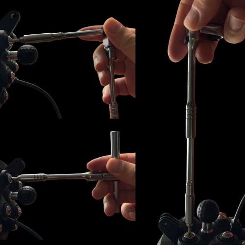 PWT Flex Bit Ratchet Set, Japanese Manufacturer, 15-Piece Ratchet Wrench Bit Set with 1/4-Inch Flex Head and T-Handle, Includes Small Case, C14RBD15SE