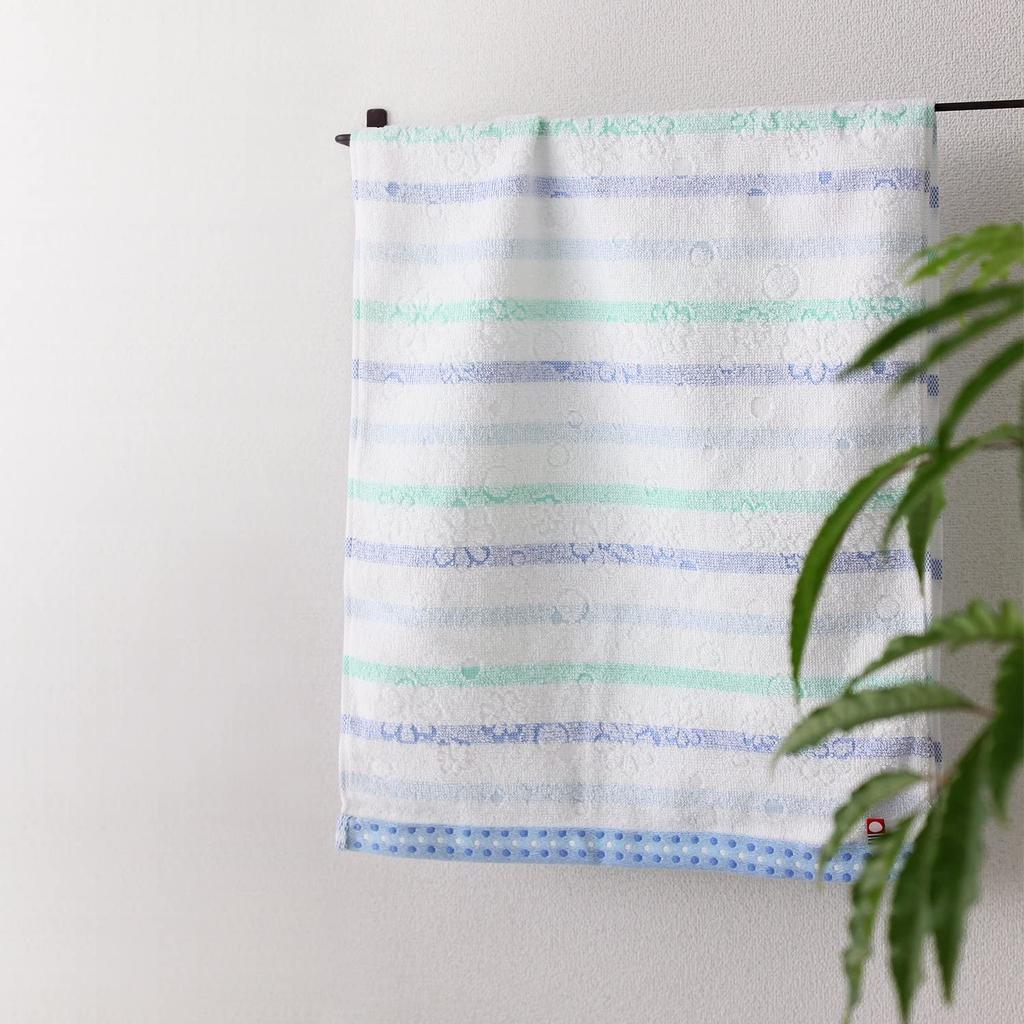 Imabari Towel Certified Bath Towel Hiorie (Hiorie) Border Jacquard Lyric 2-Piece Set Assorted 2 Colors 01 Made In Japan Imabari Brand Quick-Drying