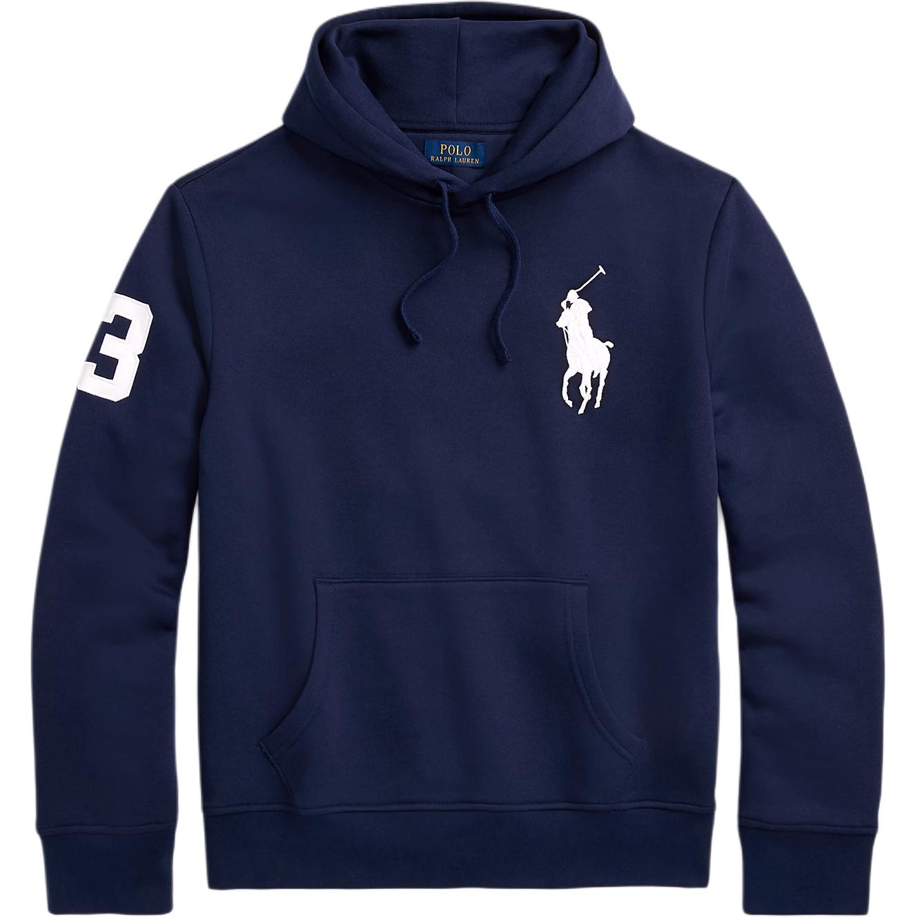 

Polo Ralph Lauren FW23 Толстовка флисовая с капюшоном и длинными рукавами с большим логотипом для мужчин, темно-синяя 710692773-001 M