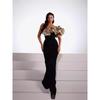 Elegant One-Shoulder Gold Flower Women's Banquet Dress (2026)