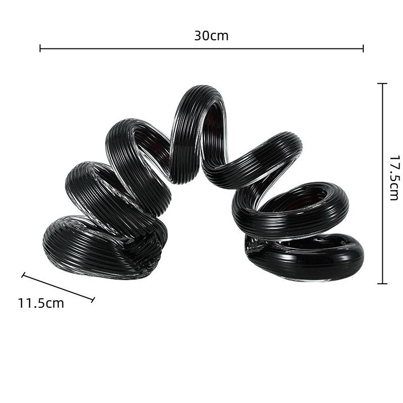 

Glass Handicrafts Abstract Spring Spiral Ornament Entwined Statue Hollow Ring Decorative Figurines Home Decoration Accessories