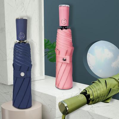 Parasol automatyczny składany na trzy części, składany, z czarną gumową osłoną przeciwsłoneczną, parasol przeciwsłoneczny odporny na promieniowanie UV, parasol przeciwsłoneczny