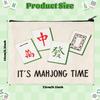 Funny Mahjong Makeup Bag - 4Pcs Lucky Mahjong Tiles Gifts Travel Toiletry Zipper Organizer Cosmetic Bag Pen Purse Pouch for Women Board Game Lover