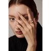 Yhpup Türkischer Teufelsauge Perlenring Neuer Edelstahl Goldener Verstellbarer Fingerring Schmuck für Frauen Bijoux Femme Geschenk