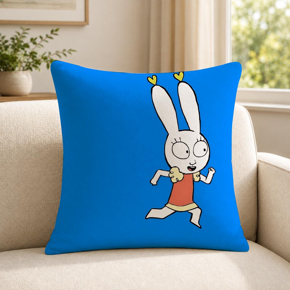 Cartoon Ssimon Rabbit Cushion Cover Shortplush Cushion Coverbreathableskinfriendlywashableroom Sofa Decor Gift