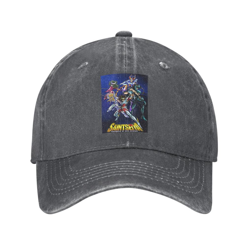 Knights Of The Zodiac Saint Seiya Anime Denim Fabric Cap Casual Baseball Caps Adjustable Hat Summer Unisex Baseball Hats