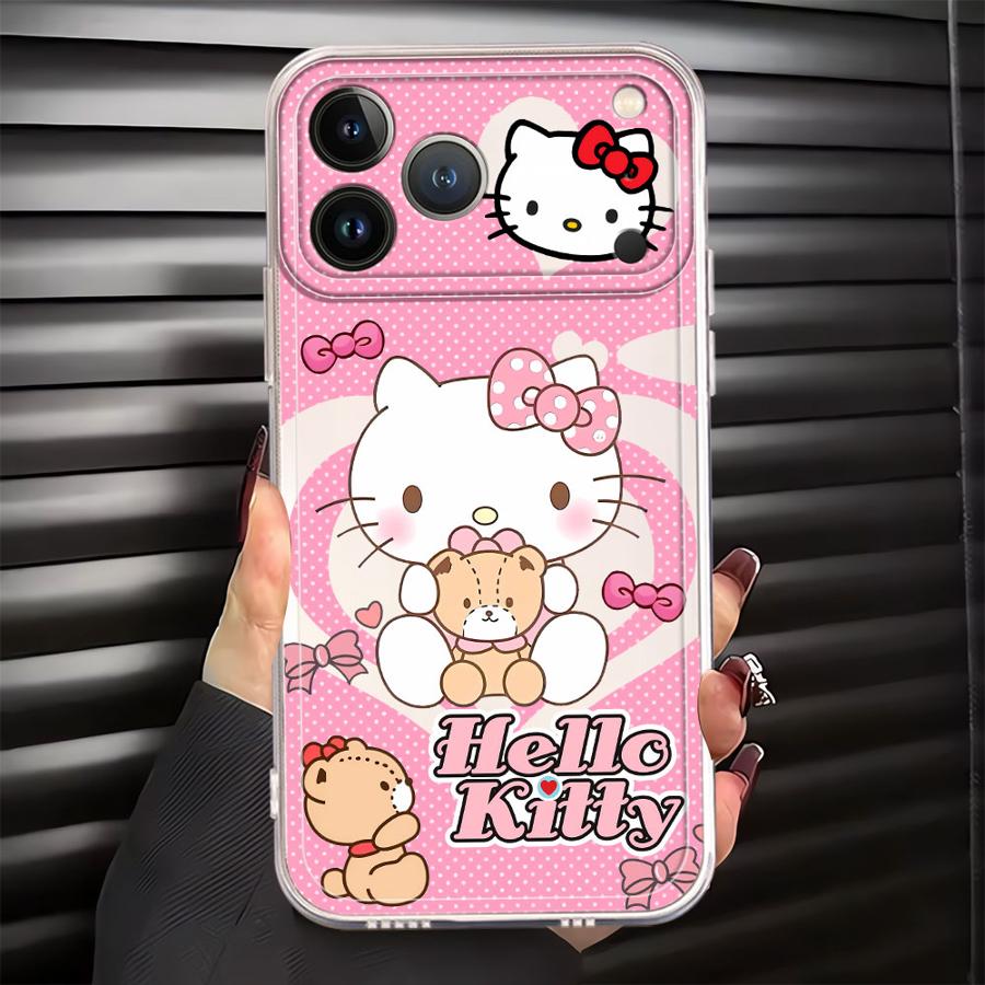 Tecknad Hello Kitty Cinnamoroll Fodral för iPhone 17 Pro Max 12 Mini XS Max 13 Pro 14 Plus 11 XR 7 8 Air 16 15 Mjukt Mobilskydd