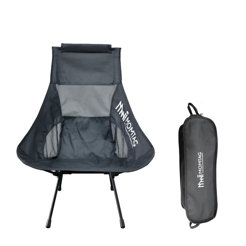 

Складной стул MOMTAG с высокой спинкой, черный, с боковым органайзером, Тип, Уличный, Снаряжение, Кемпинг, Подголовник, Сетчатый, Дышащий, чёрный