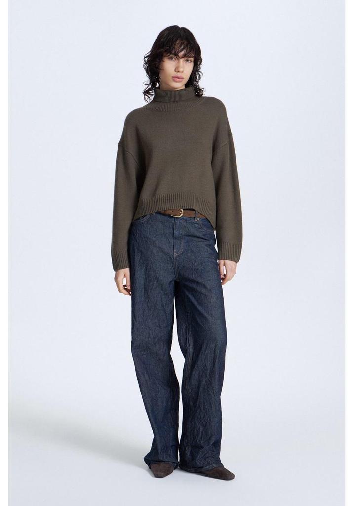 European & American Style Women's High Neck Knit Sweater - Loose Fit, Autumn/Winter